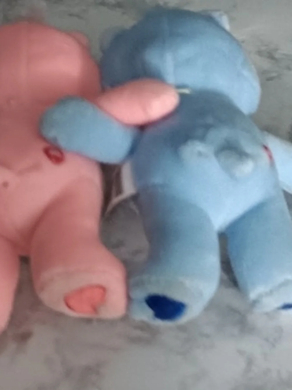 Vintage 2002 Care Bears Cuddle Pair – Cheer Bear & Grumpy Bear – Tagged